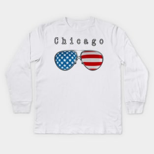 AMERICA PILOT GLASSES CHICAGO Kids Long Sleeve T-Shirt